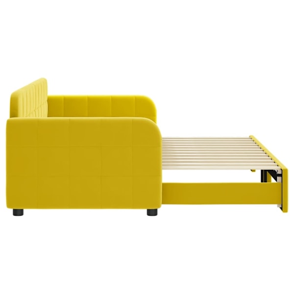 vidaXL Dagbädd utdragbar gul 80x200 cm sammet Gul