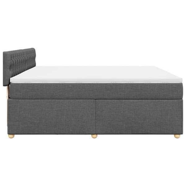 vidaXL Ramsäng med madrass mörkgrå 180x200 cm tyg Grå