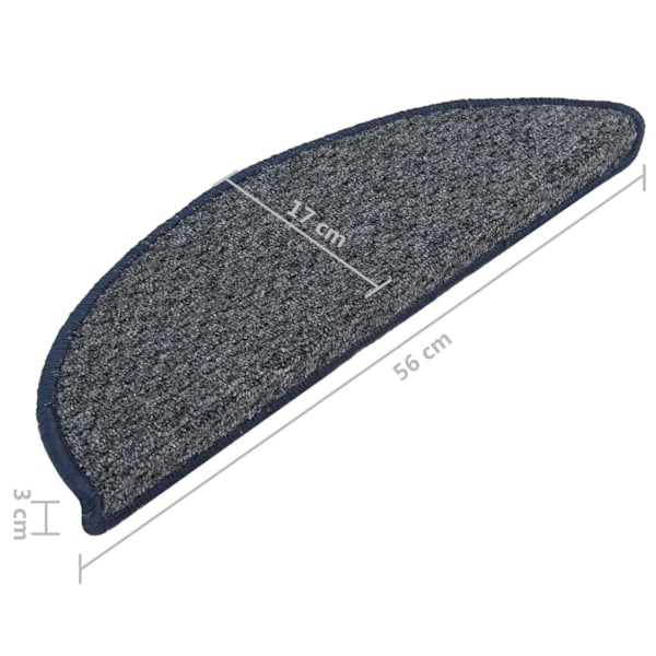 vidaXL Trappstegsmattor 15 st mörkblå 56x17x3 cm Blå