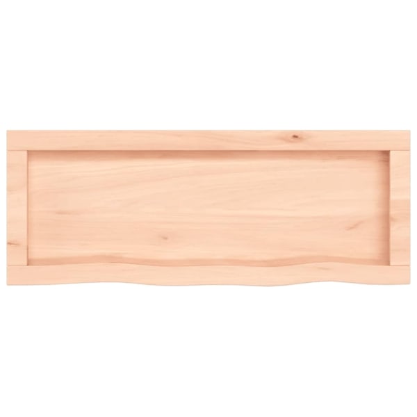 vidaXL Bänkskiva för badrum 80x30x(2-4) cm obehandlat massivt trä Brun