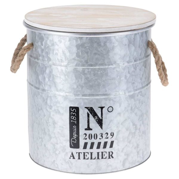 Home&Styling Förvaringslåda 3 delar med rep zink Silver