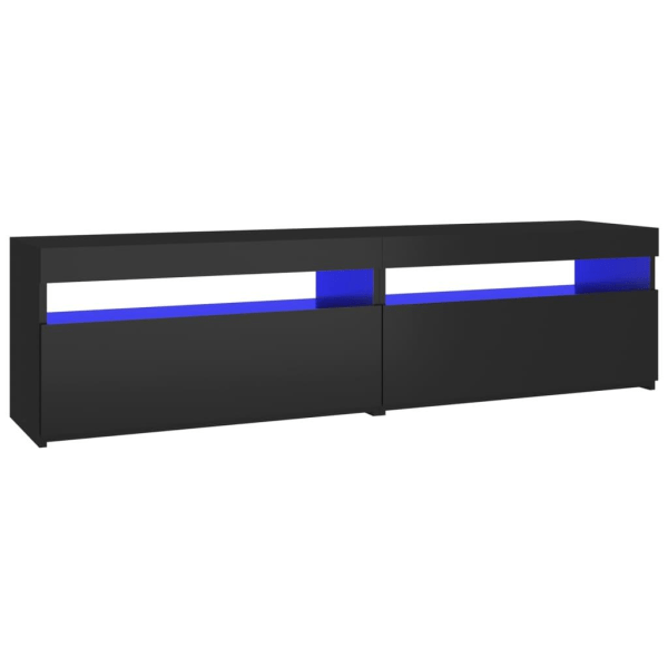 vidaXL Tv-bänkar med LED-belysning 2 st svart 75x35x40 cm Svart