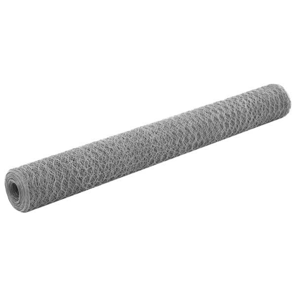 vidaXL Hönsnät galvaniserat stål 25x1,2 m silver Silver
