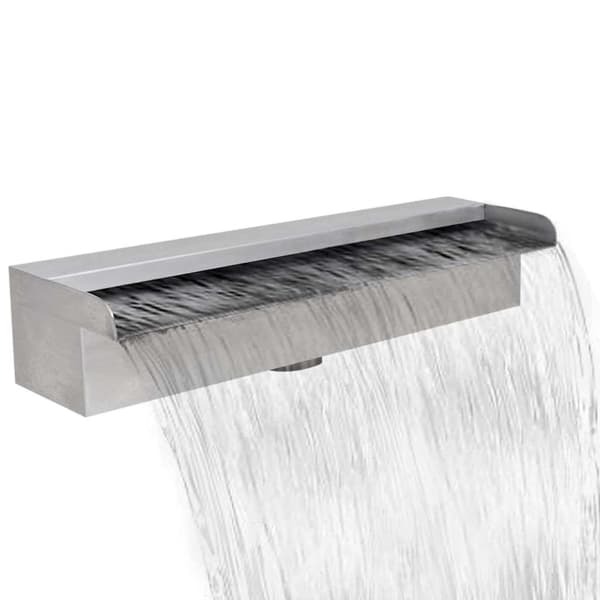 vidaXL Rektangulärt vattenfall poolfontän i rostfritt stål 45 cm Silver