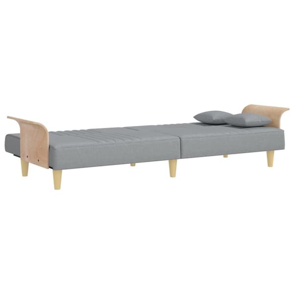 vidaXL Bäddsoffa med armstöd ljusgrå tyg Grå