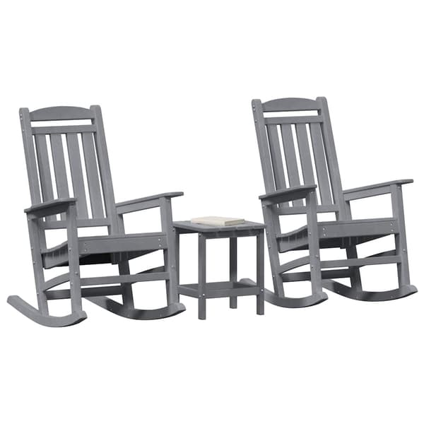 vidaXL Gungstol 3 pcs Ljusgrå polyeten Ljusgrå