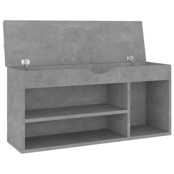 vidaXL Skobänk med dyna betonggrå 104x30x49 cm spånskiva grå