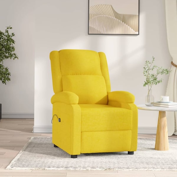 vidaXL Elektrisk Reclinerfåtölj gul tyg Gul