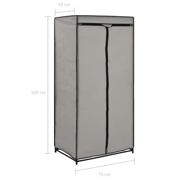 vidaXL Garderob grå 75x50x160 cm grå