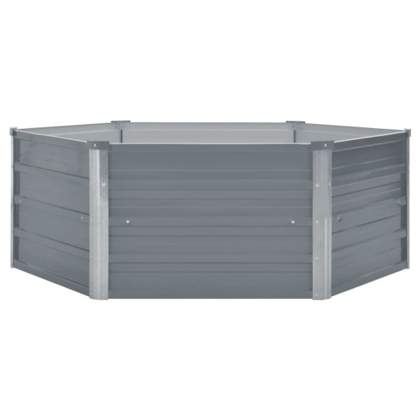 vidaXL Odlingslåda 129x129x46 cm galvaniserat stål grå grå