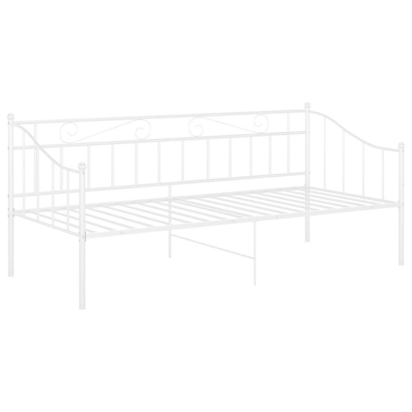vidaXL Sängram bäddsoffa vit metall 90x200 cm Vit