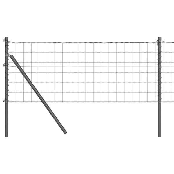 vidaXL Euro Stängsel Markfäste 25 x 0,6 m PVC-belagda stål Grå Mesh Grå