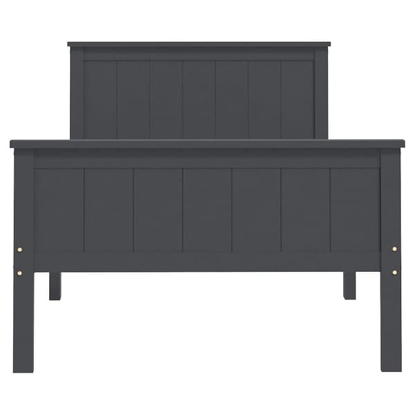 vidaXL Sängram grå massiv furu 100x200 cm Grå