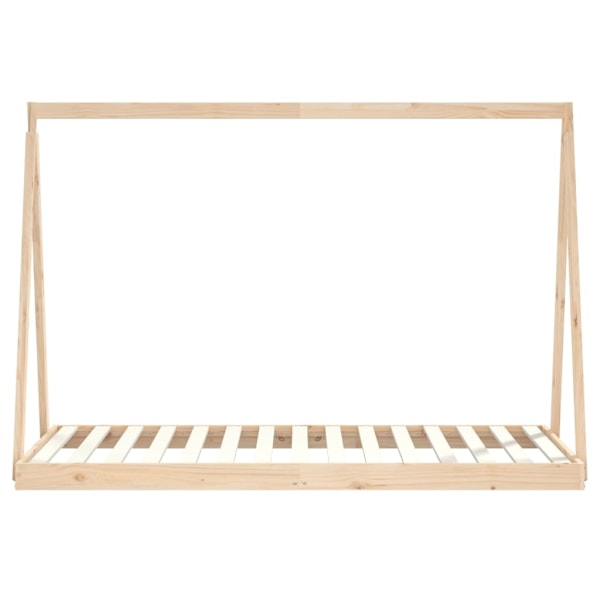 vidaXL Sängram för barn 90x190 cm massiv furu Brun