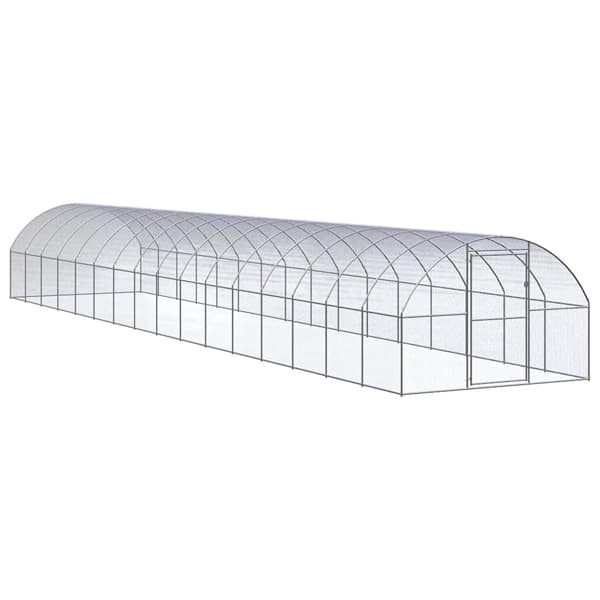 vidaXL Hönsbur för utomhusbruk 3x16x2 m galvaniserat stål Silver