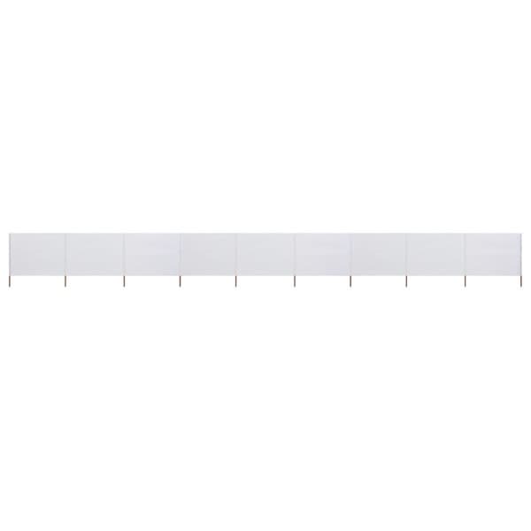 vidaXL Vindskydd 9 paneler tyg 1200x160 cm sandvit Vit