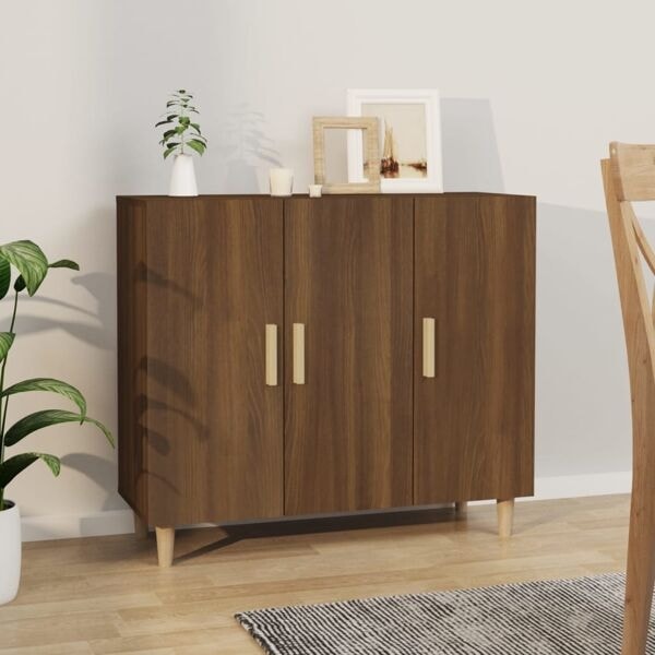 vidaXL Skänk brun ek 90x34x80 cm konstruerat trä Brun