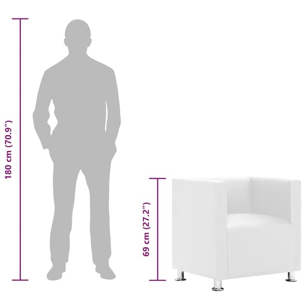 vidaXL Loungefåtölj Carenno Vit Vit