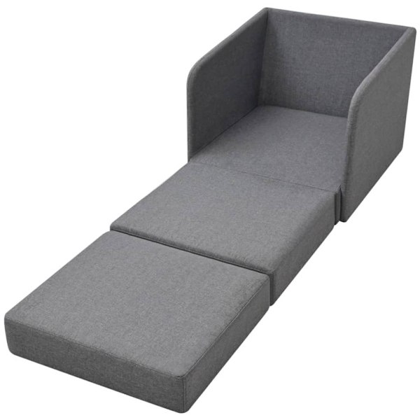 vidaXL Bäddfåtölj 59,5x72x72,5 cm tyg ljusgrå grå