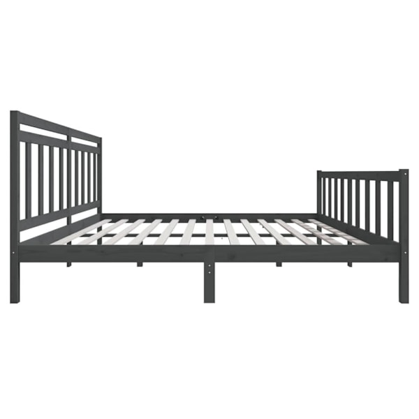 vidaXL Sängram grå massivt trä 200x200 cm Grå