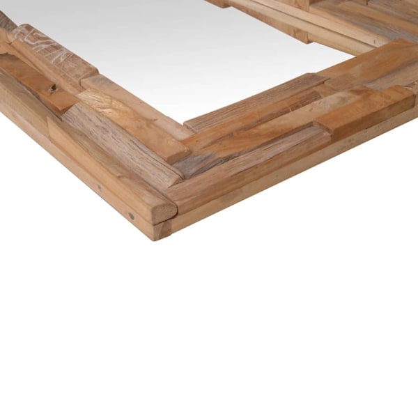 vidaXL Prydnadsspegel teak 90x60 cm rektangulär Brun