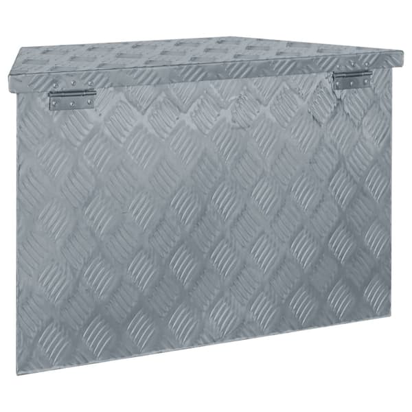 vidaXL Förvaringslåda aluminium 70x24x42 cm parallelltrapets silver Silver
