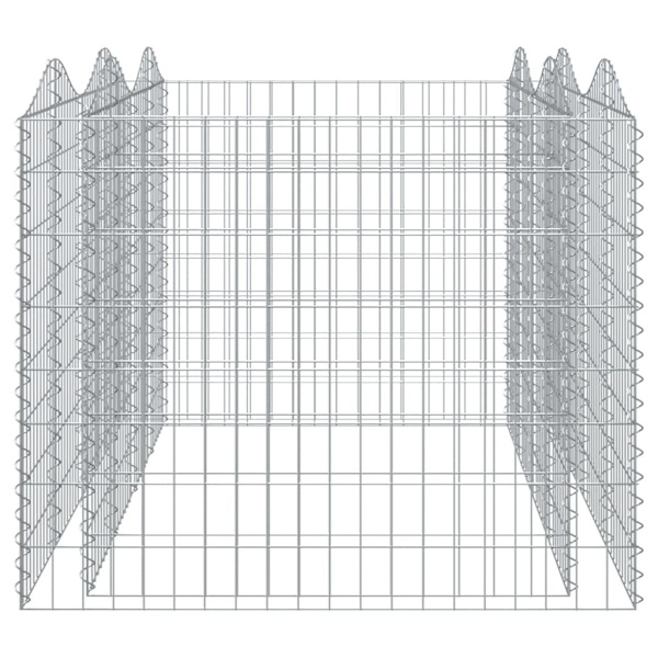 vidaXL Upphöjd planteringsgabion 200x100x100 cm galvaniserat järn Silver