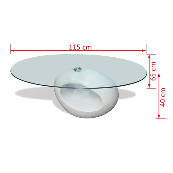 vidaXL Soffbord Unik högglans 115x65cm vit Vit