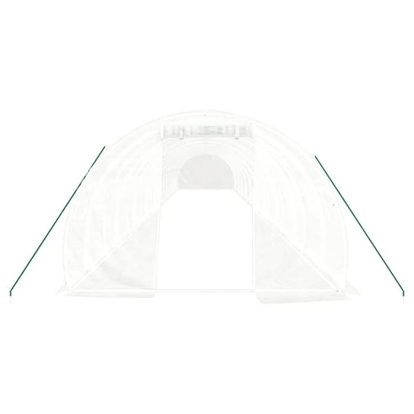 vidaXL Växthus med stålram vit 60 m² 20x3x2 m Vit