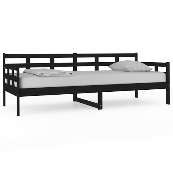 vidaXL Dagbädd svart 80x200 cm massiv furu Svart