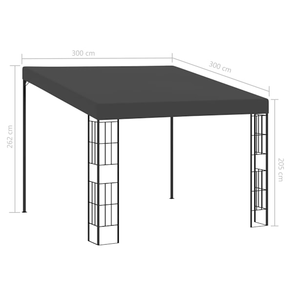 vidaXL Väggmonterad paviljong 3x3 m antracit tyg Antracit