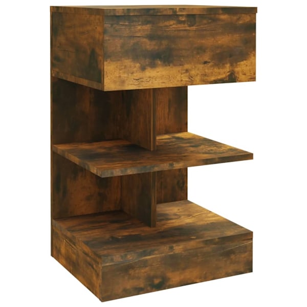vidaXL Sängbord 2 st rökfärgad ek 40x35x65 cm konstruerat trä Brun