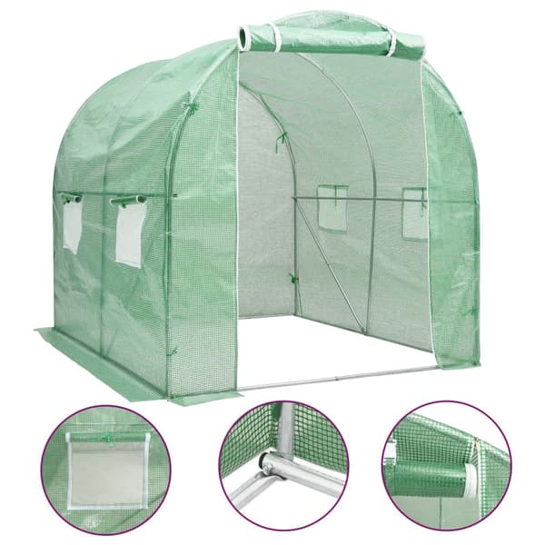 vidaXL Växthus 4 m² 2x2x2 m Grön