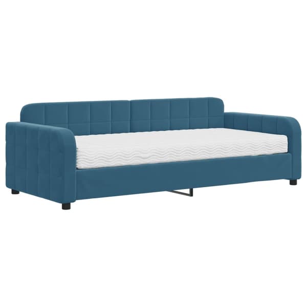 vidaXL Dagbädd med madrass blå 90x200 cm sammet Blå