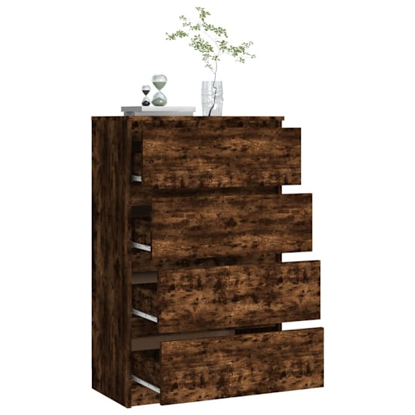 vidaXL Byrå rökfärgad ek 60x35x98,5 cm konstruerat trä Brun