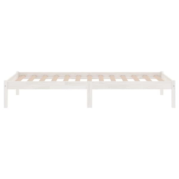 vidaXL Sängram vit massivt trä 90x190 cm Vit