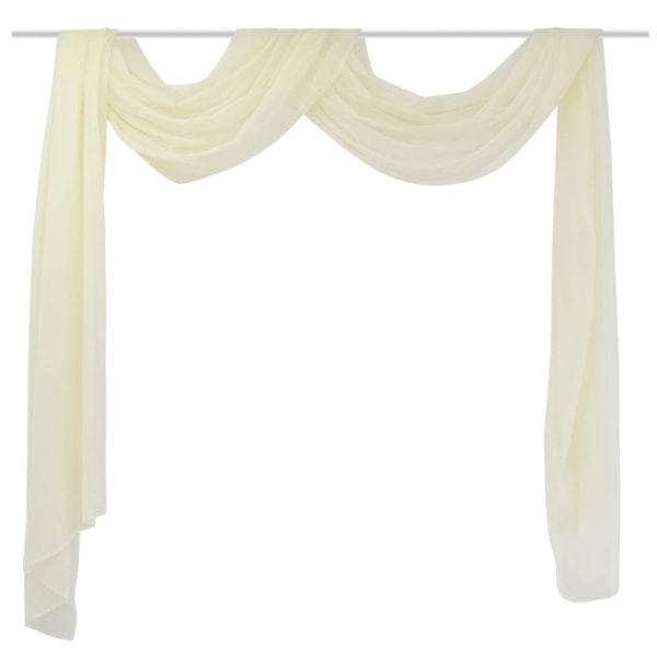vidaXL Skir voile draperad gardin 140 x 600 cm Gräddvit Creme