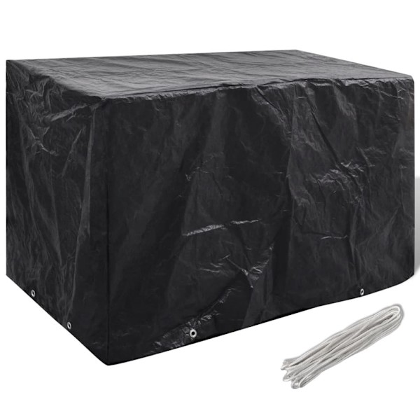 vidaXL Överdrag för trädgårdsmöbler 2 st 8 öljetter 140x70x90 cm Svart