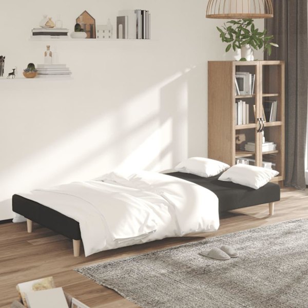 vidaXL Bäddsoffa 2-sits svart tyg Svart