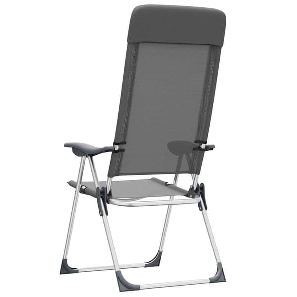 vidaXL Hopfällbara campingstolar 2 st aluminium grå grå
