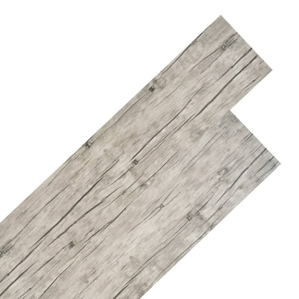 vidaXL Ej självhäftande PVC-golvplankor 5,26 m² 2 mm ek grå