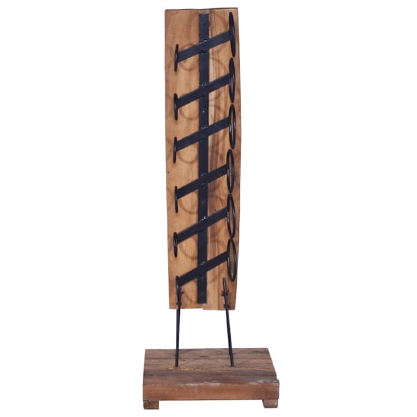 vidaXL Vinställ för 6 flaskor 35x35x100 cm massiv teak Brun