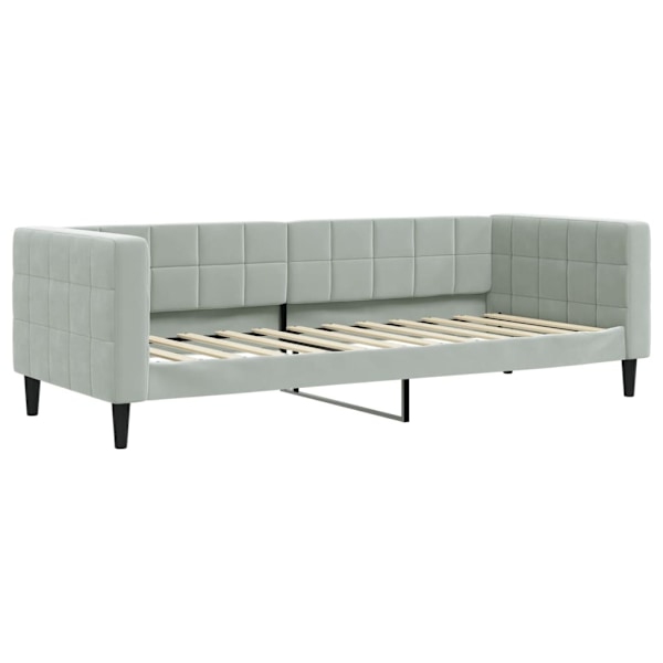 vidaXL Dagbädd utdragbar ljusgrå 90x200 cm sammet Grå