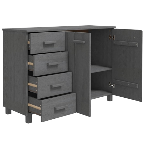 vidaXL Skänk HAMAR mörkgrå 113x40x80 cm massiv furu grå