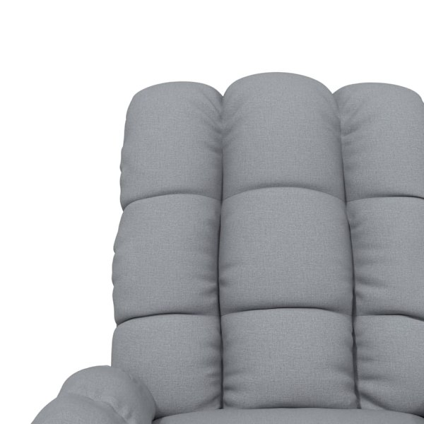 vidaXL Reclinerfåtölj ljusgrå tyg grå