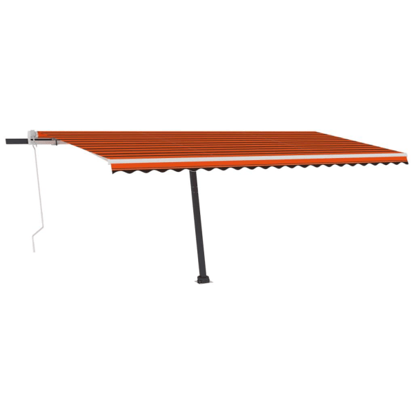 vidaXL Automatisk markis med vindsensor & LED 500x300 cm orange/brun Orange