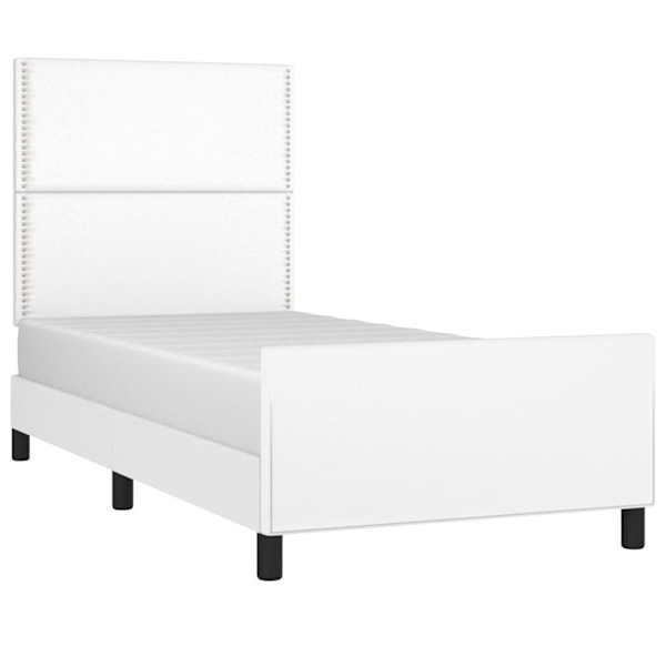 vidaXL Sängram med huvudgavel vit 80x200 cm konstläder Vit