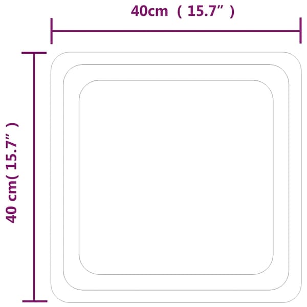 vidaXL Badrumsspegel LED 40x40 cm Transparent