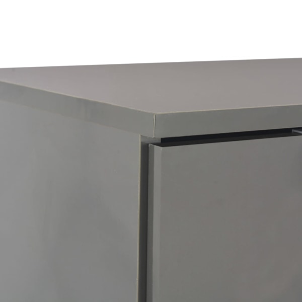 vidaXL Skänk grå högglans 107x35x80,5 cm grå