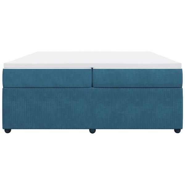 vidaXL Ramsäng med madrass mörkblå 200x200 cm sammet Blå